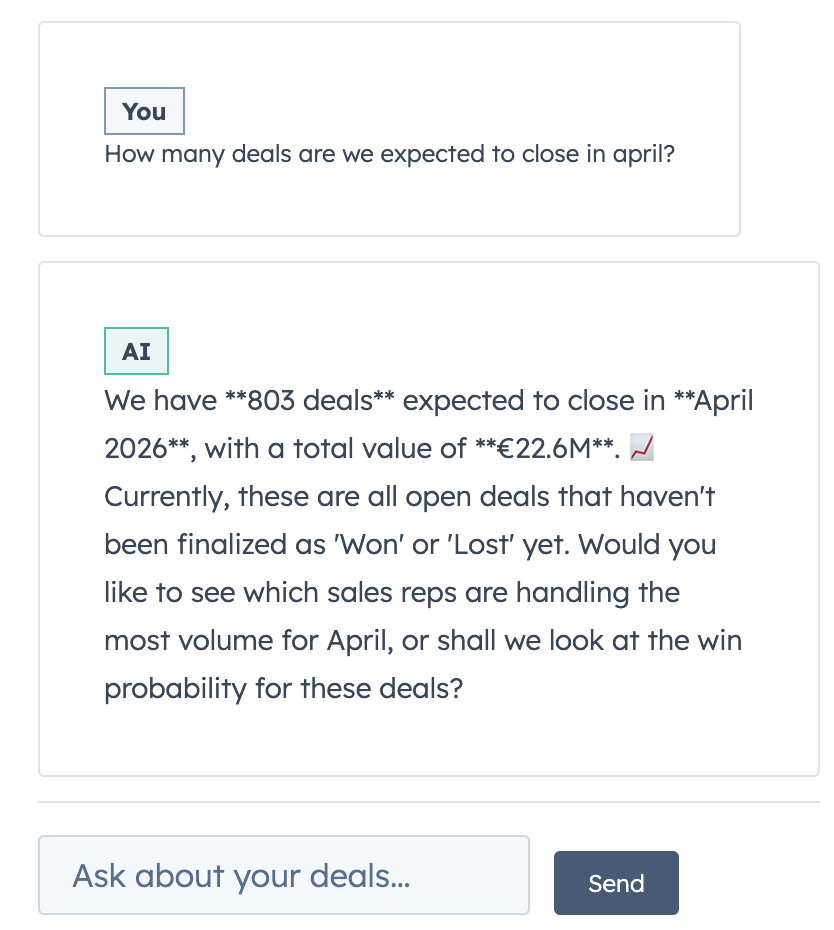 AI data chat inside your CRM